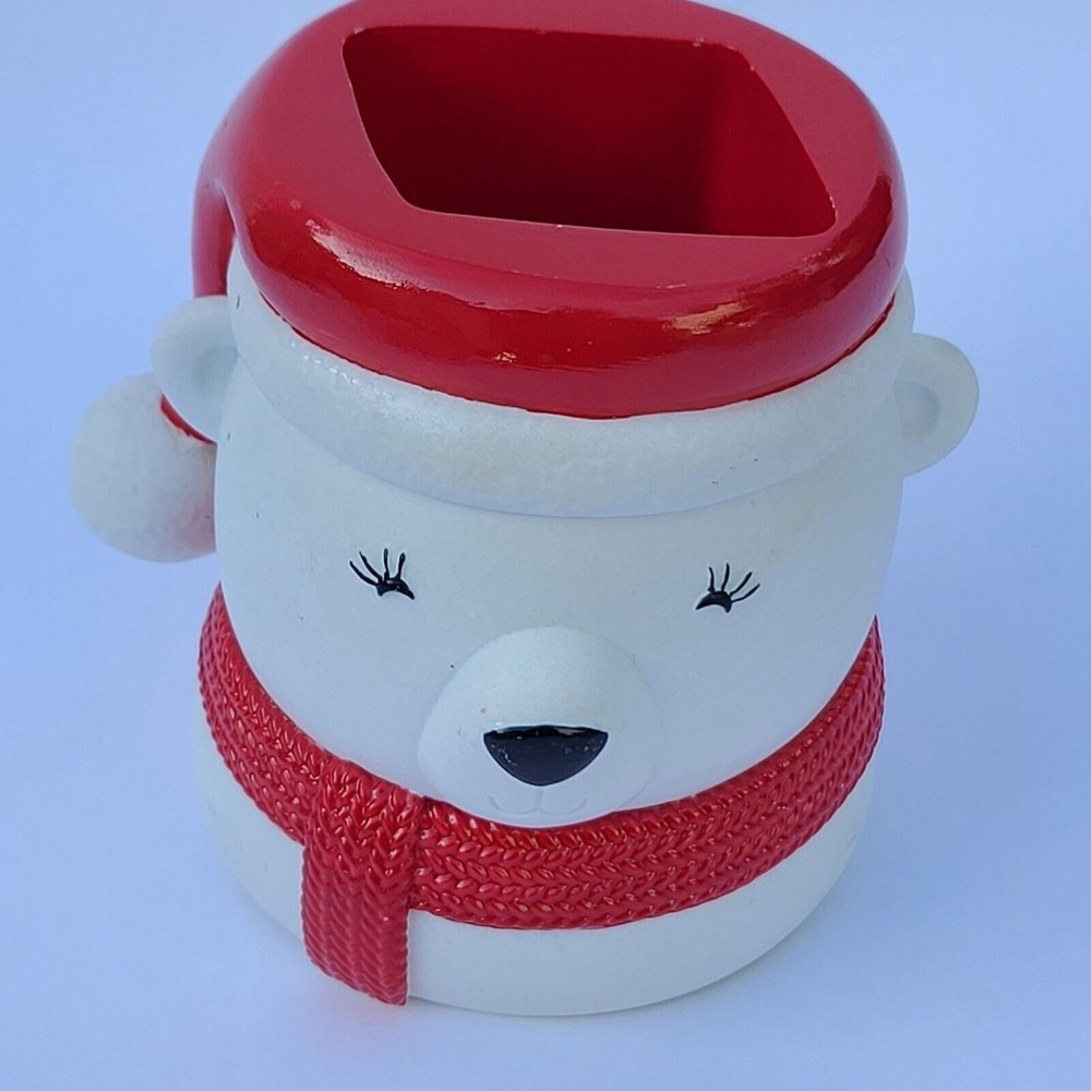 Bath & Body Works Red White Polar Bear Foam Soap Holder Christmas 2021 New